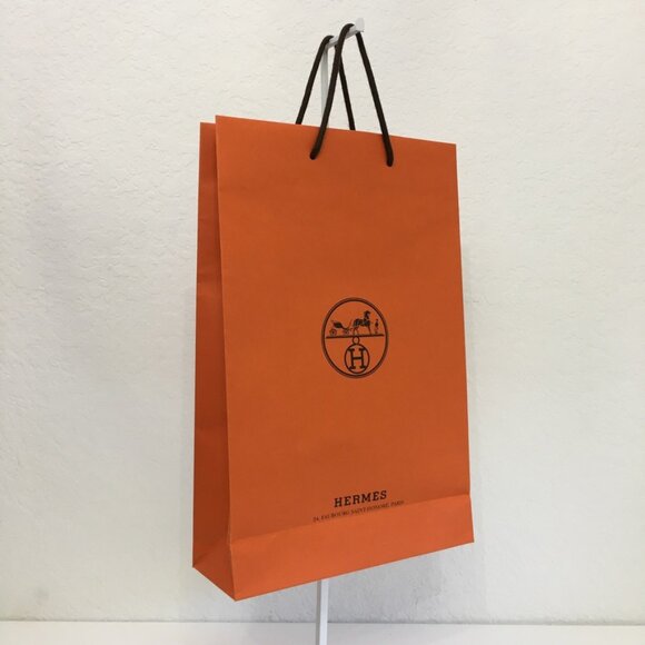 Hermes Shopping Bag 17" x 11" x 4" Large Orange Paper Gift Bag Authentic - Picture 1 of 16